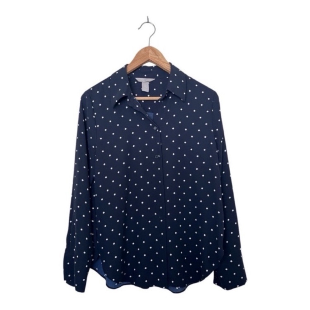 H&M Pointed-collar Shirt Polka Dots size Small